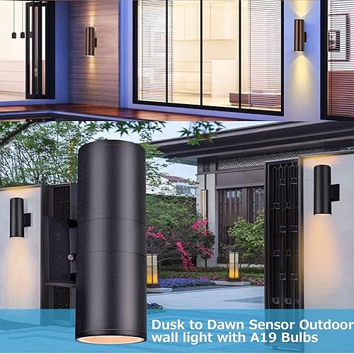 Miniatura 3 de Luces de pared para exteriores de bronce aceitado del atardecer al amanecer, paquete de montaje en pared negro mate del atardecer al amanecer,