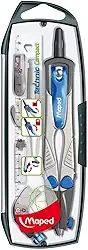 Compasso 5 Peças, Maped, Technic Compact, 538705, Azul/Preto/Cinza
