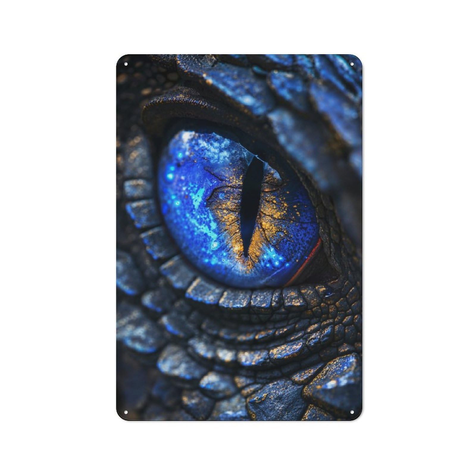 Junmoney Draconic Gaze Rustic Metal Sign 30X20cm Featuring For Hallway Wall, For Collectors Decorating Hallways And Entrance Areas