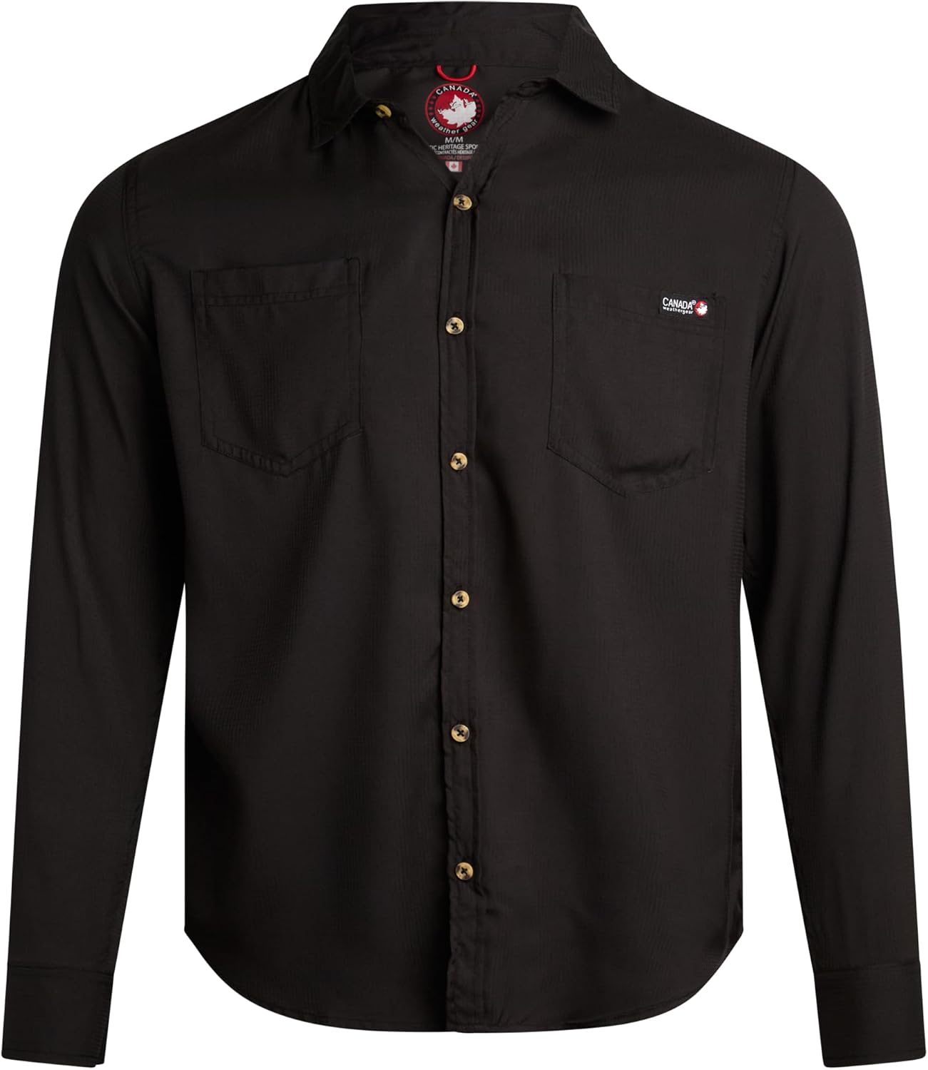 CANADA WEATHER GEAR Men's Button Down Shirt - Breathable Mesh Lined Casual Ripstop Long and Short Sleeve Shirt (Sizes: S-XXL)