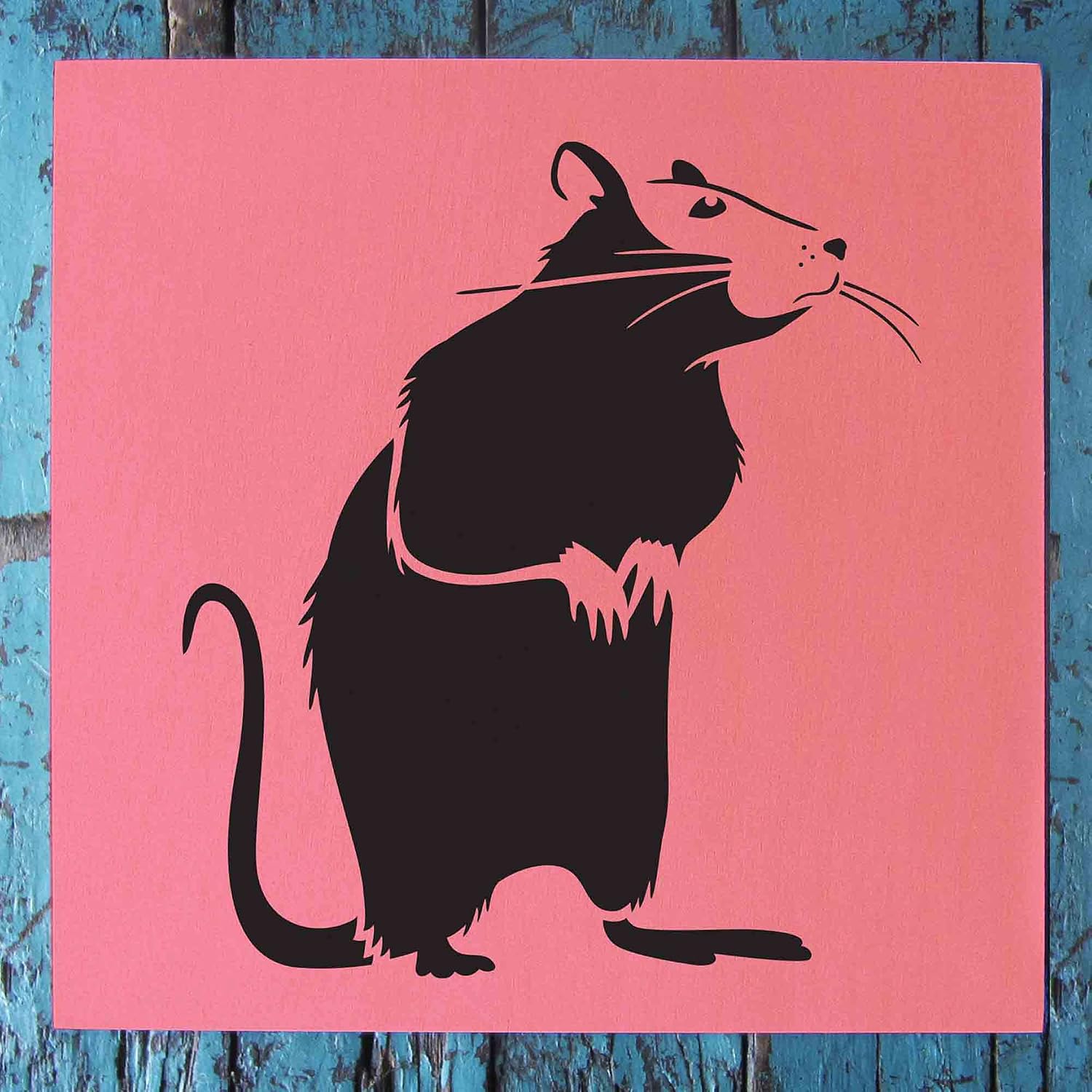 Rat Stencil 5.75" x 6" - Durable Quality Reusable Stencils for Painting - Create Stencil Crafts and Decor - Decor on Walls Fabric & Furniture Recyclable Art Craft - 5.75" x 6"