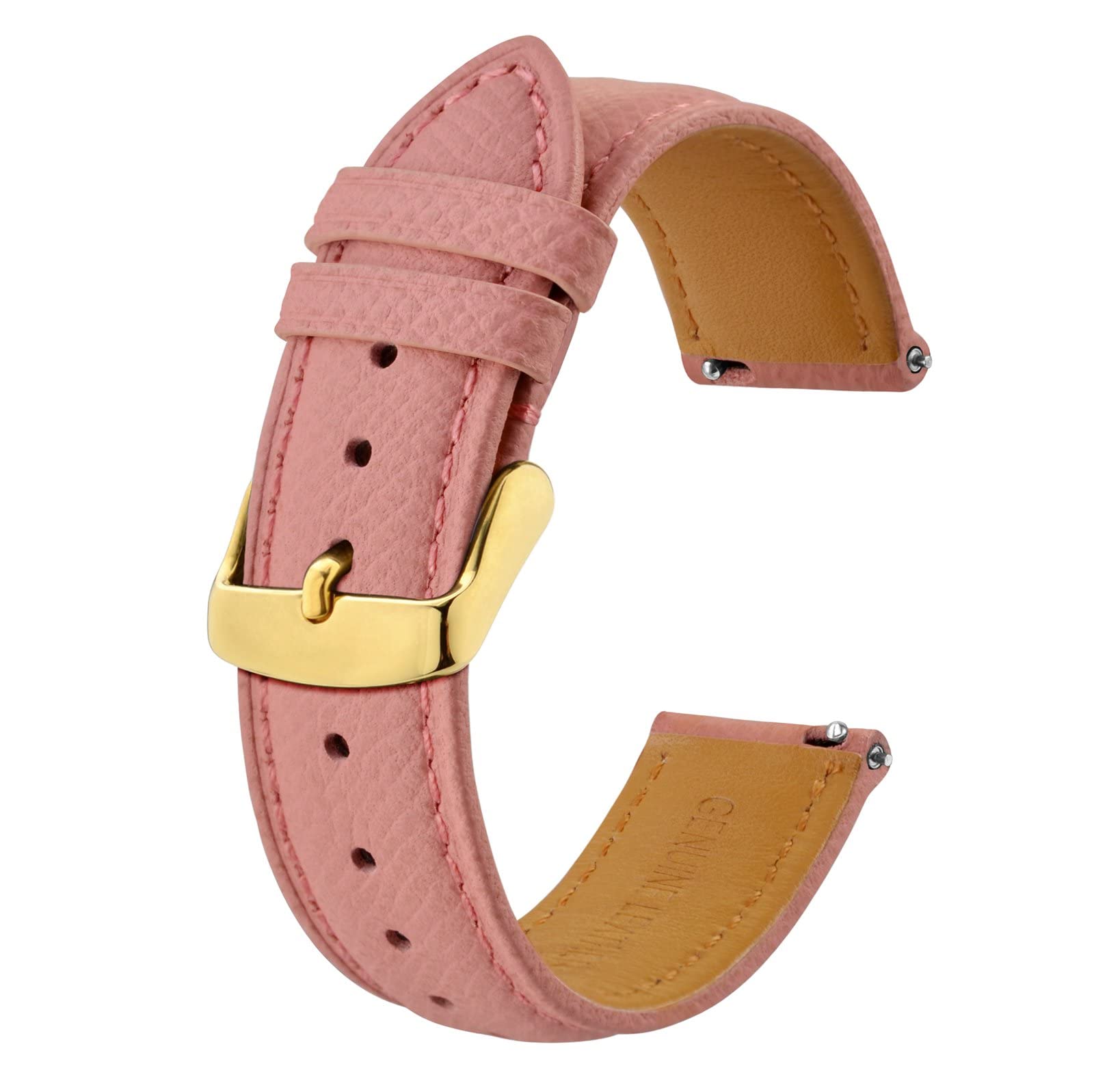 BISONSTRAP Uhrenarmbänder mit Schnellverschluss,Textur Leder Uhrenarmband für Herren und Damen, 16mm 18mm 19mm 20mm 22mm