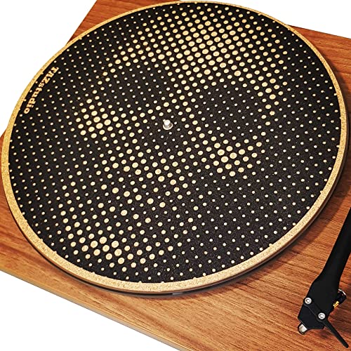 Tazstudio Premium Slipmat - Cork Turntable Mat [4Mm Thick] For Better Sound Support On Vinyl Lp Record Player - Cork Mat Original Geometric Design Psychedelic Geometric Skull Art #TOP4