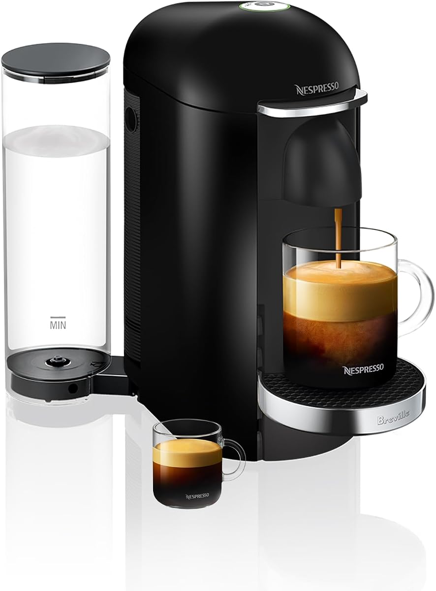 Cafetera y espresso Vertuo Plus Deluxe de Breville, color negro