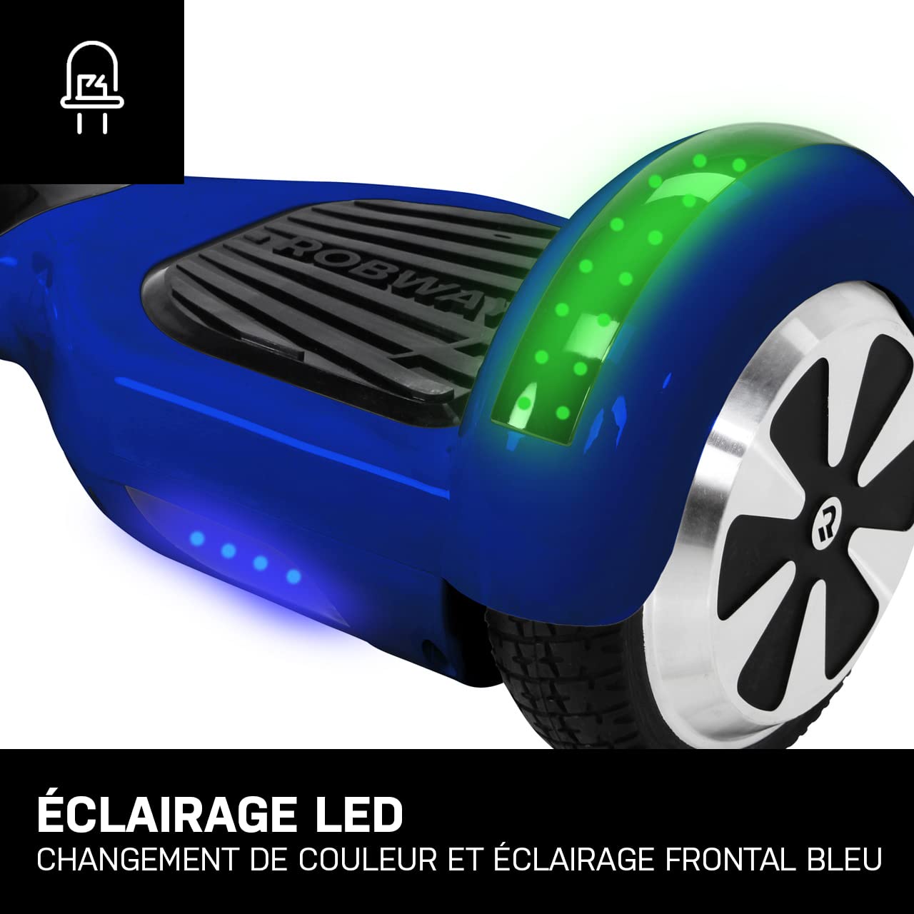 Robway W1 Hoverboard - L'original - Marque Batterie - Hoverboard Tout-Terrain - Gyropode Tout-Terrain pour Enfants - DEL