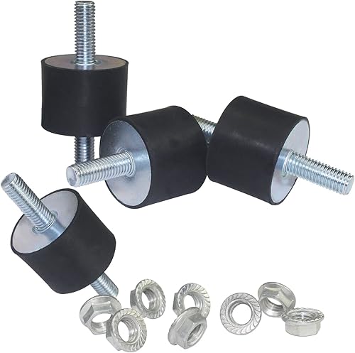 Amortiguador de choque de goma M8 4 piezas de soportes de goma antivibración aisladores de vibración montajes con tuercas antideslizantes
