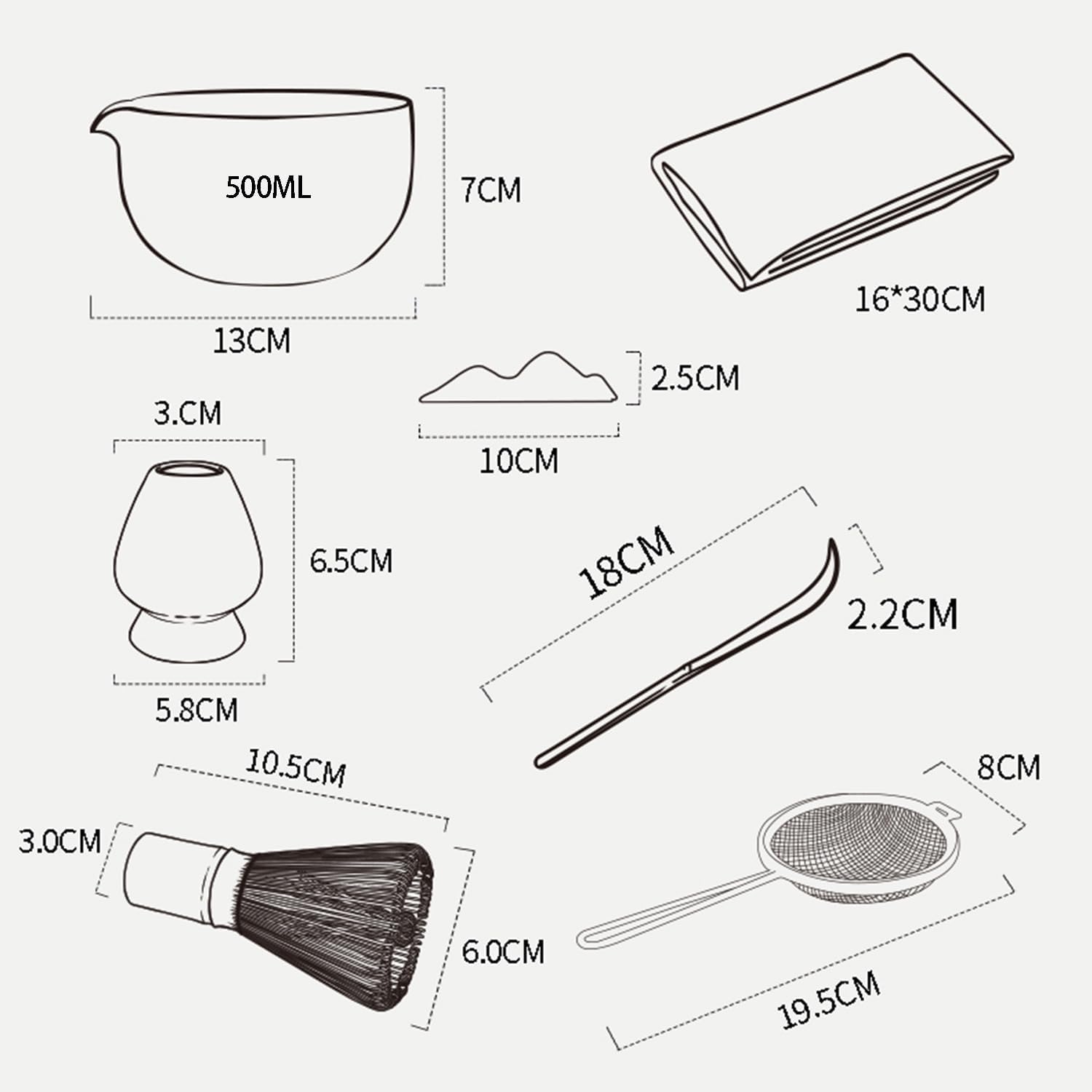 7-Piece Matcha Blender Set, Traditional Japanese Gradient Color Tea Ceremony Set, A Gift for Matcha Lovers (Gradient Pink)