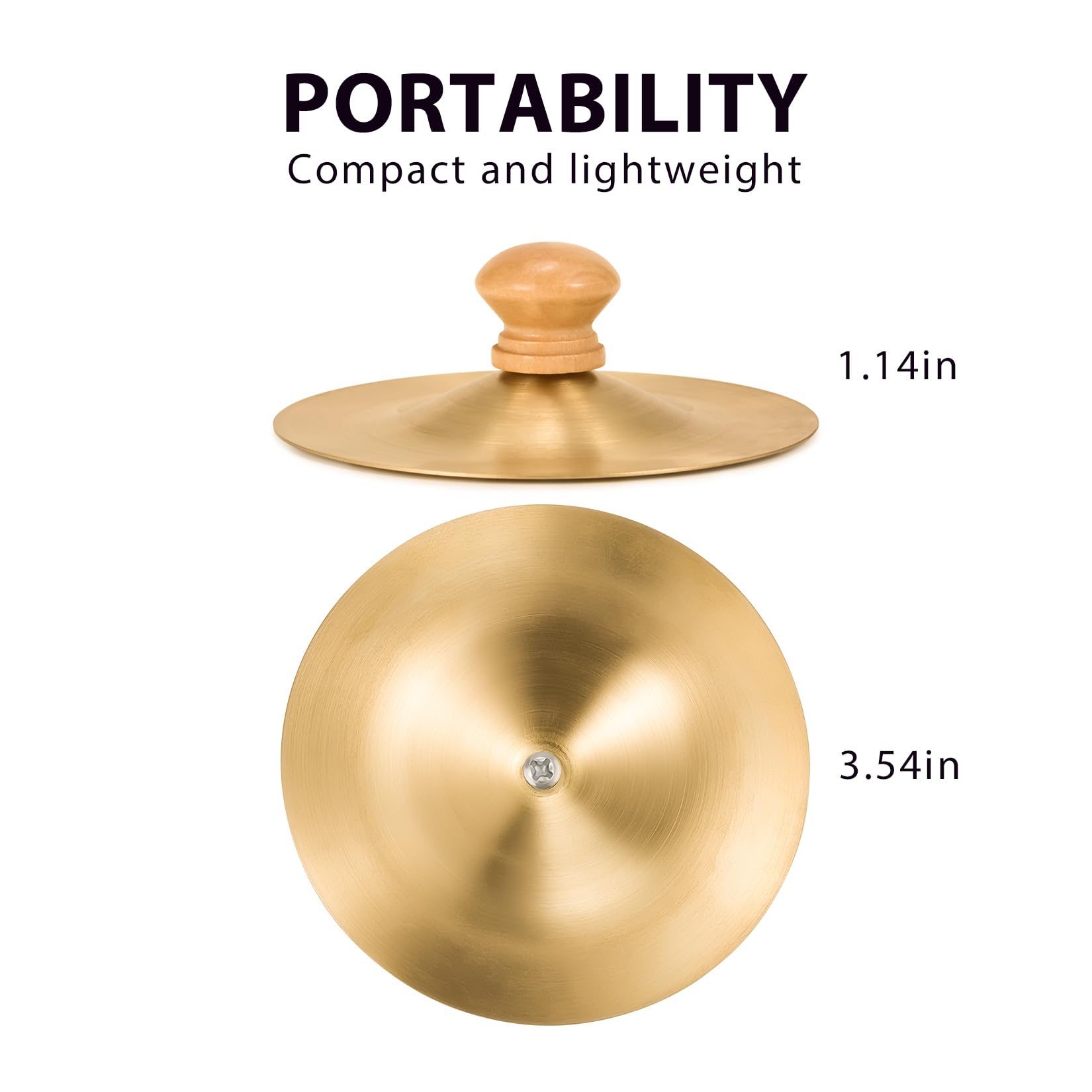 Professional Copper Finger Cymbals Pair - 3.5" (9cm) Mini Percussion for Belly Dance, Orff Instruments & Live Performances