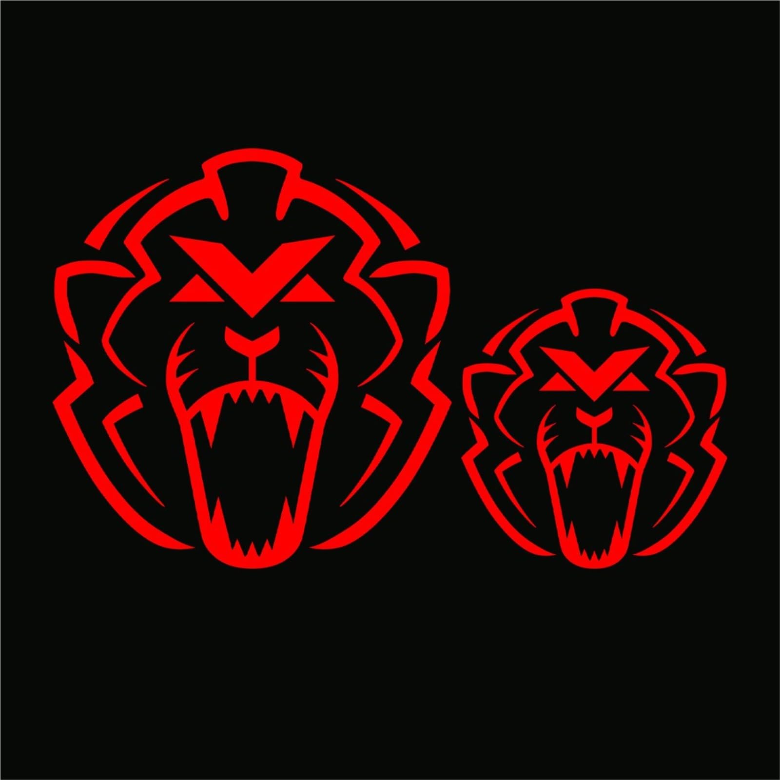 HAfgDJ 2PCS Lion Reflective Car Stickers Motercycle Bike Racing Kart Helmet Waterproof Modification Accessories Decals