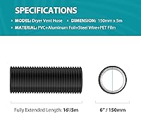Vista 6 de HG Power Kit de ventilador de ventilación de cocina de 6 pulgadas, ventilador de escape de 6 pulgadas + manguera de ventilación de secadora de 6