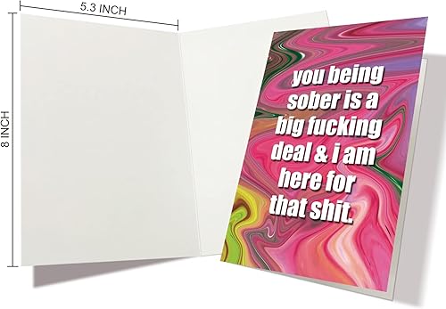 Miniatura 2 de Nchigedy Divertido regalo de sobriedad para hombres y mujeres, tarjeta de aniversario de sobriedad grosera para él y ella, tarjeta de recuperación