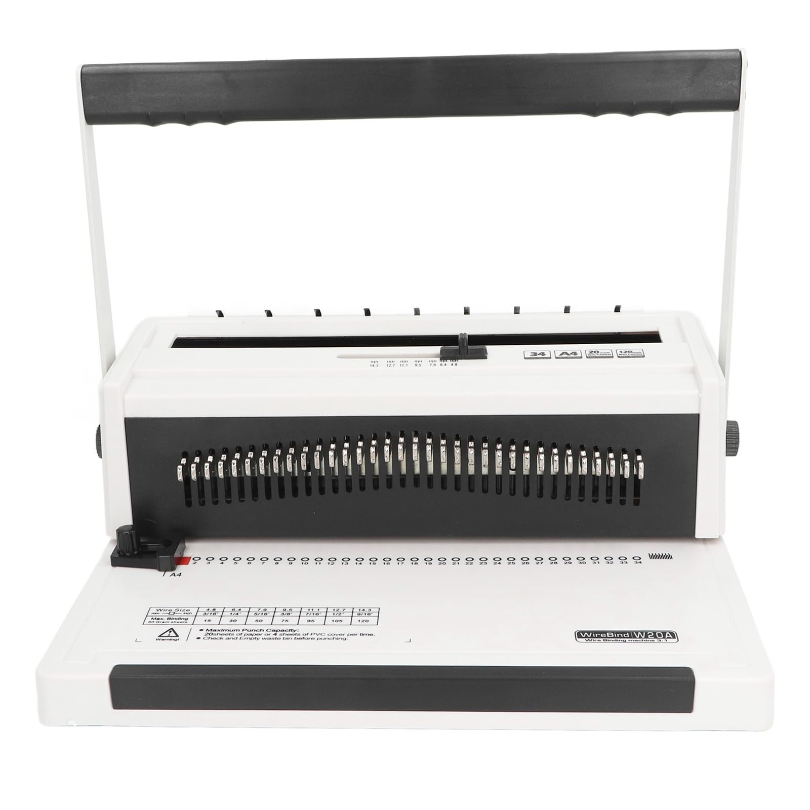 Machine de liaison de bobine électrique 3:1 Pitch manuel de trou de poinchoir pour les rapports.Lie le papier A4 avec poignée humanisée et espacement de précision.Outil professionnel d'organisateur de
