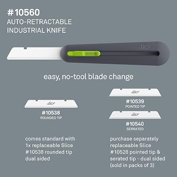 Slice 10560 3 Extra Long Insulation Foam Tool, Designed for Foam Cutting, Finger Friendly, Ceramic Blade, Automatically Retracts