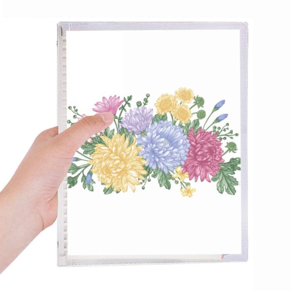 Carnet de notes en spirale rechargeable et bloc-notes fleurs chrysanthèmes verts - 5