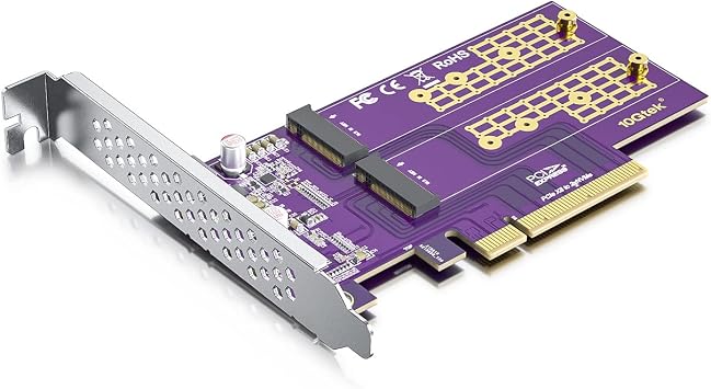 REDLUX NVMe 2 M.2 Adapter - X8, Compatible with PCIe 3.0, Backward Compatible with PCIe 2.0 and 1.0