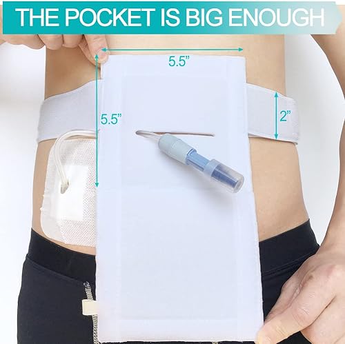 Miniatura 2 de Cinturón de soporte de tubo G transpirable, bolsa cuadrada grande para tubo de alimentación de esponja para gastrostomía J Peg diálisis peritoneal