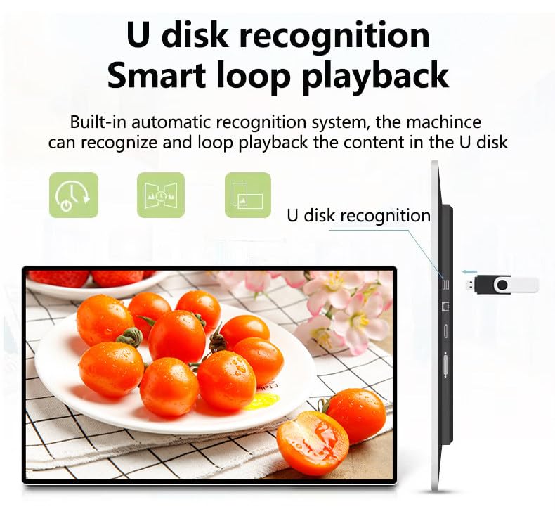 Image of 21.5 inch Capacitive Touchscreen Industrial Monitor, Digital Signage Display for Advertising, 2+32G Android System, Smart Split Screen, Built-in Speakers, USB, HDMI Ports 21Inch