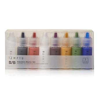 TEMPTU S/B Silicone-Based Shade Adjuster Starter Set: Long-Lasting, Highly-Pigmented Formula For Customizing S/B Foundation Shades | Includes 7 Primary Colors