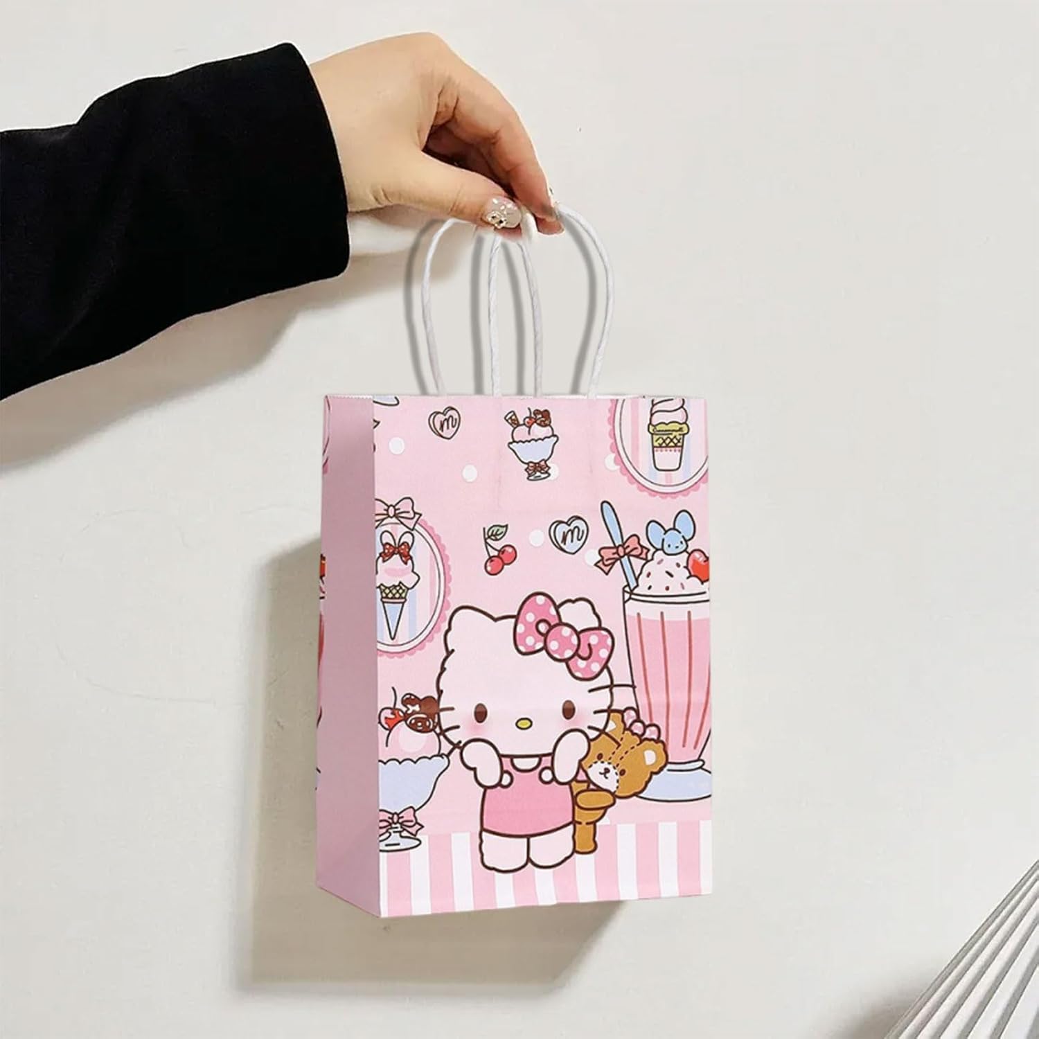 Cute Birthday Party Supplies, 12 Pcs Party Favor Bags, Candy Goodie Treat Bags with Handle, Cartoon Birthday Party Decorations (A) - Image 4