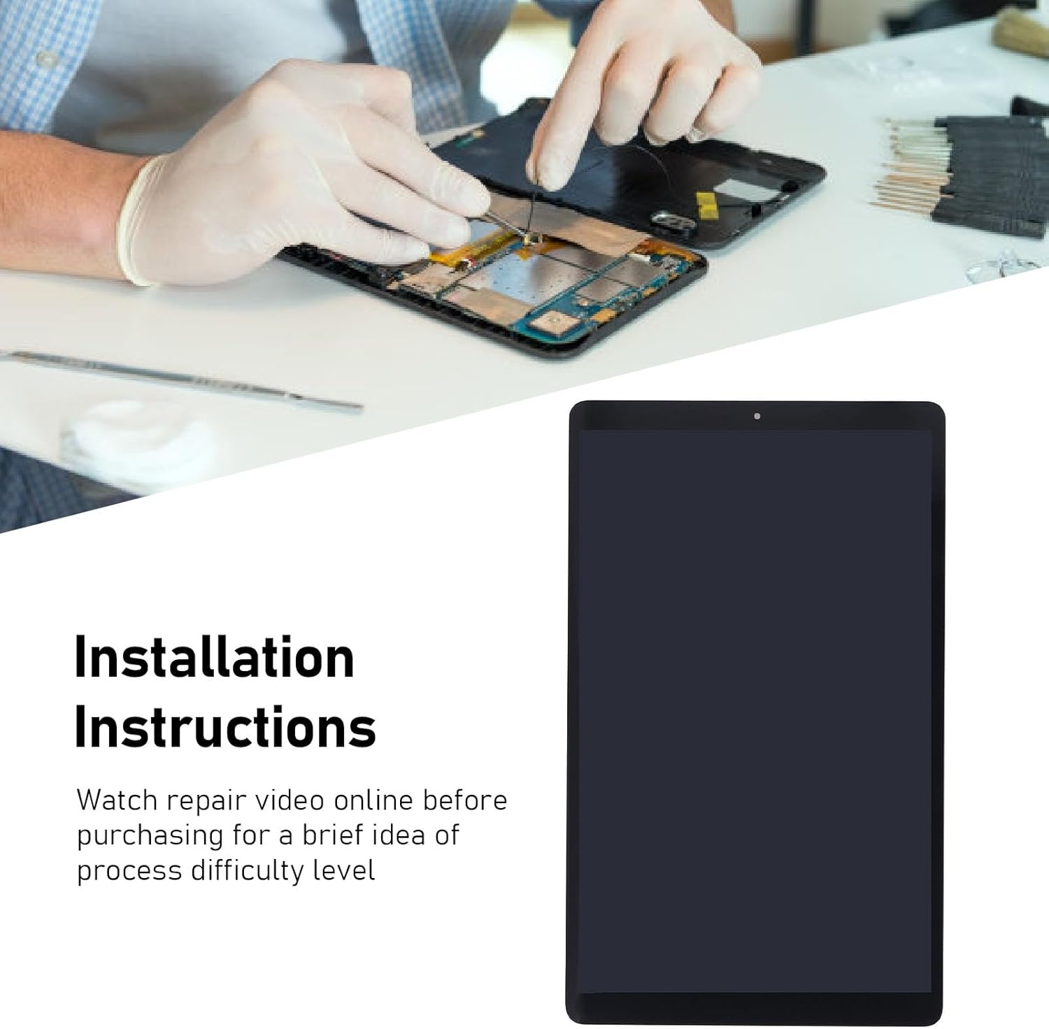 Tablet Screen lacement for Tab A 10.1in T510 T515, LCD Display Touch Digitizer Assembly lacement for Unresponsive, Distorted Pixel, Or Cracked Screens