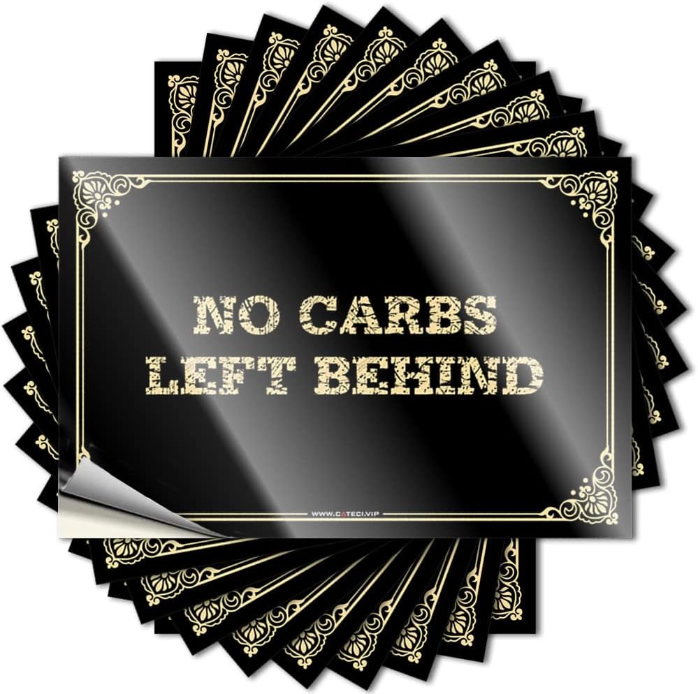 Funny Car Decals No Carbs Left Behind Stickers Car Stickers for Men Tool Box Stickers(6X9CM)