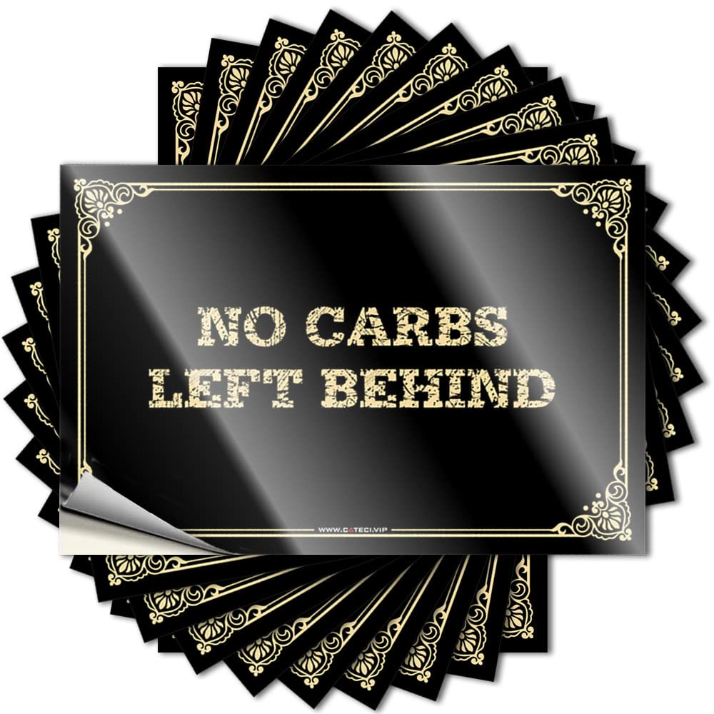 Tattoo Guest Bathroom Decor Peel and Stick - No Carbs Left Behind Cover Heavy Waterproof Vinyl for Antimicrobial(8X12CM)