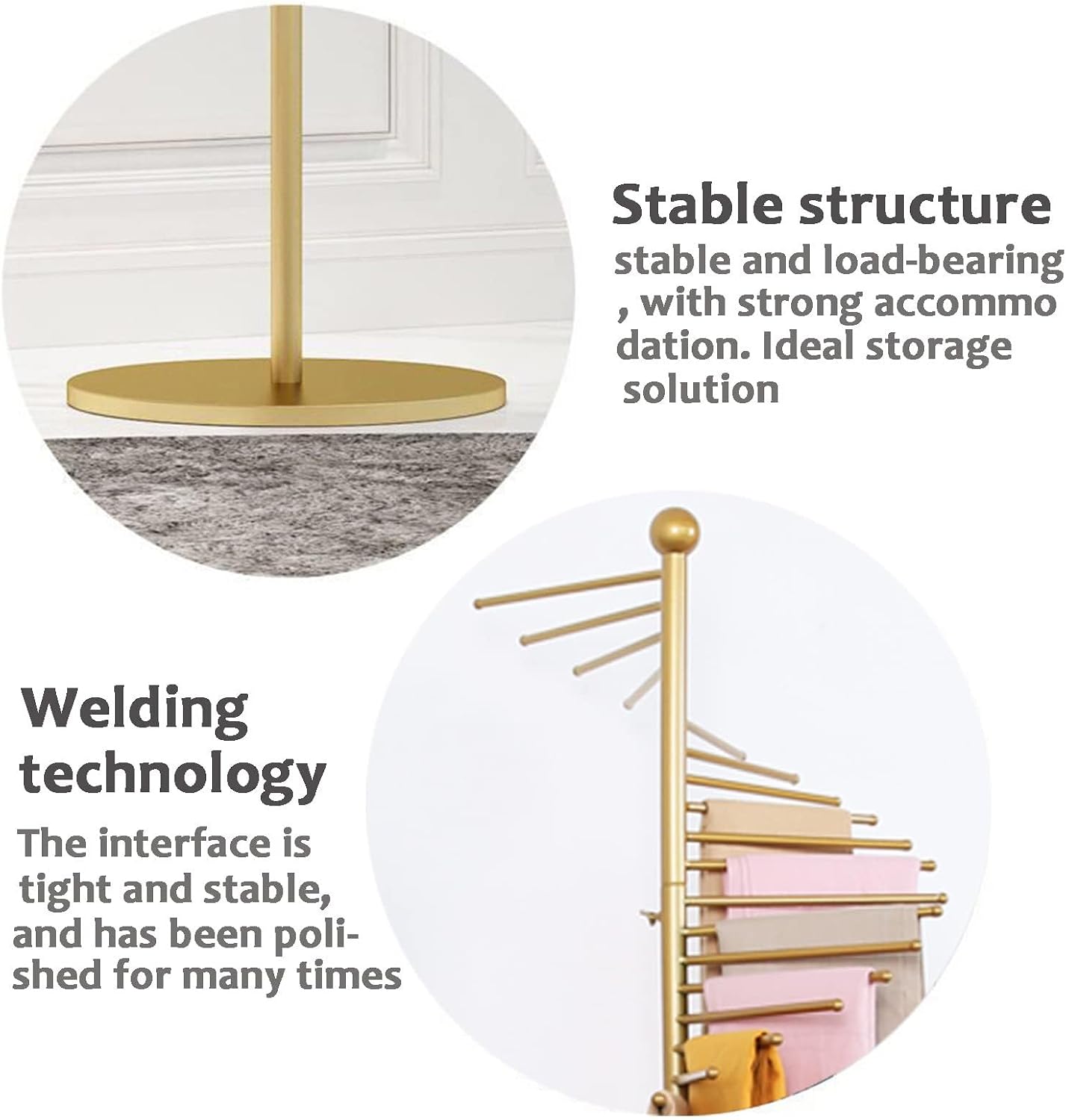 Freestanding Metal Scarf Holder - Display Rack With Spiral Design, Floor Standing Silk Scarf Rack, Belt Shawl Hanger Scarves Organizer For Clothing Store Commercial Home, Space Saving Shelves ( Color