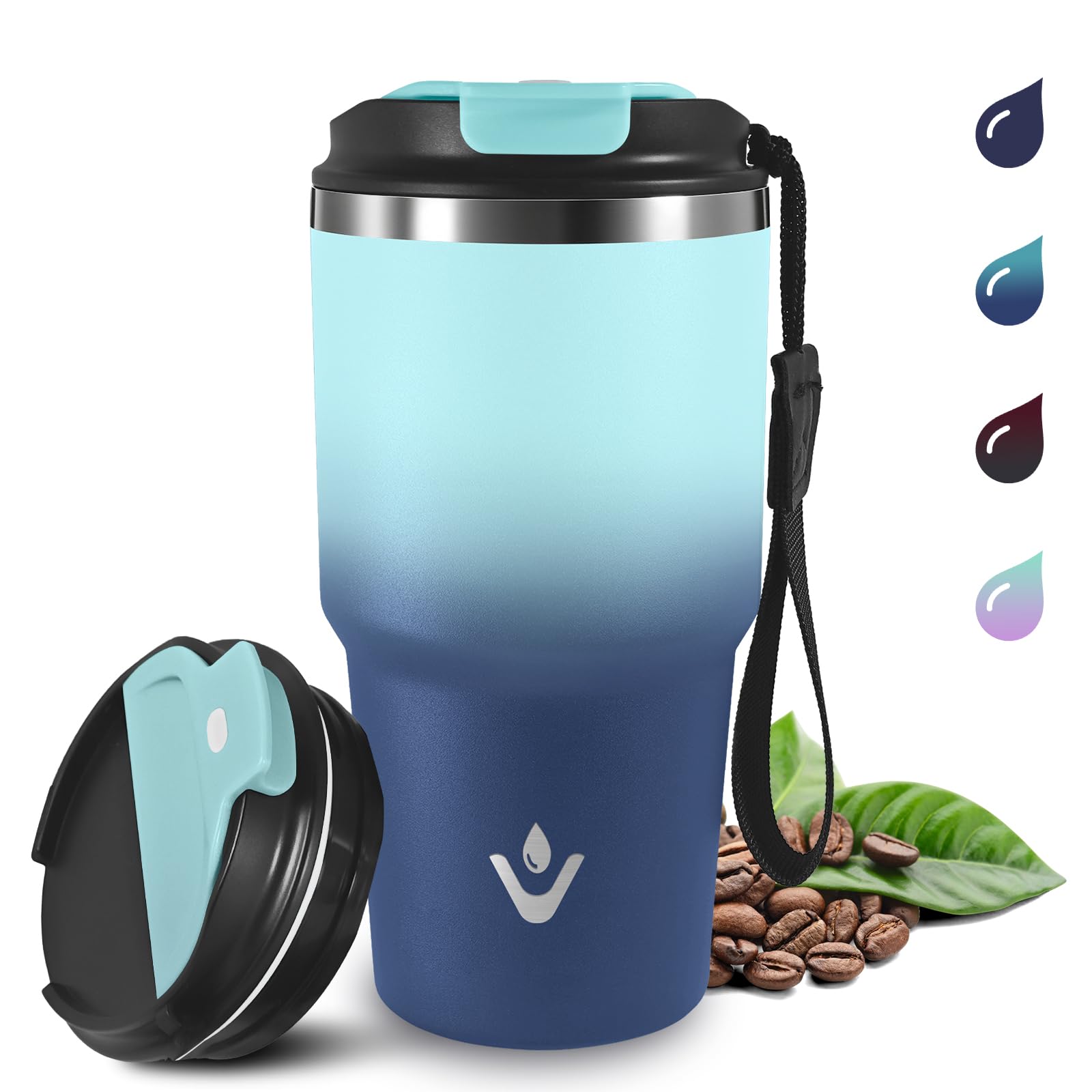 Grsta 20oz Thermal Mug, Leak Proof Thermal Tumbler, Portable Airtight Coffee Flask, Stainless Steel Vacuum Insulated Thermal Tumbler for Hot and Cold Drinks