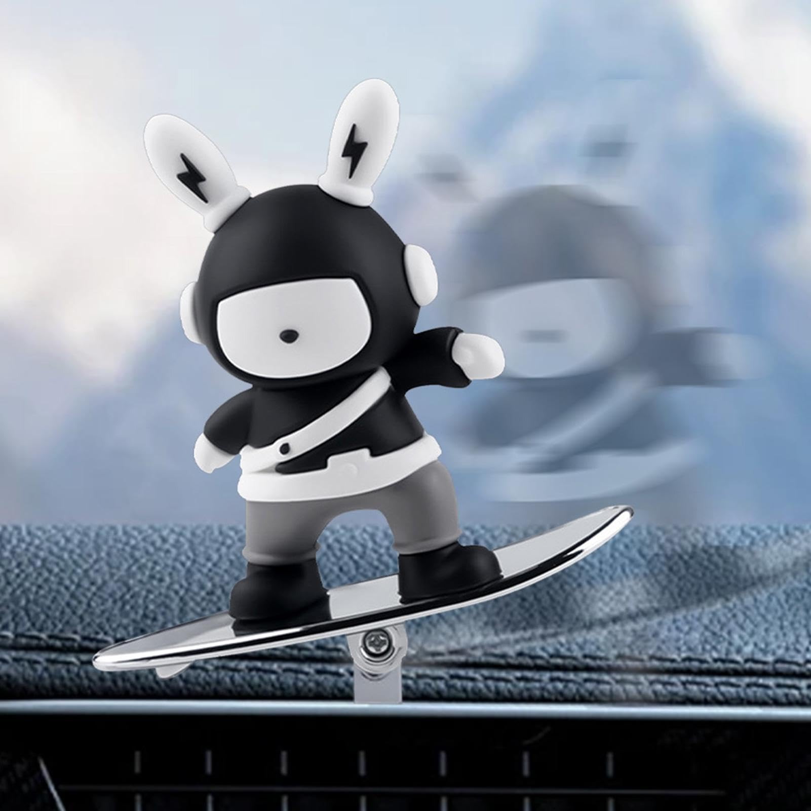 Auto display display decoratie skateboard dier cartoon auto interieur decoratie transparant patroon auto interieur decoratie onder voorruit middenconsole plank