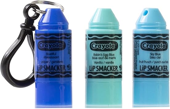 Lip Smacker Crayola Crayon Stackable Flavored Clear Lip Balm, Blue