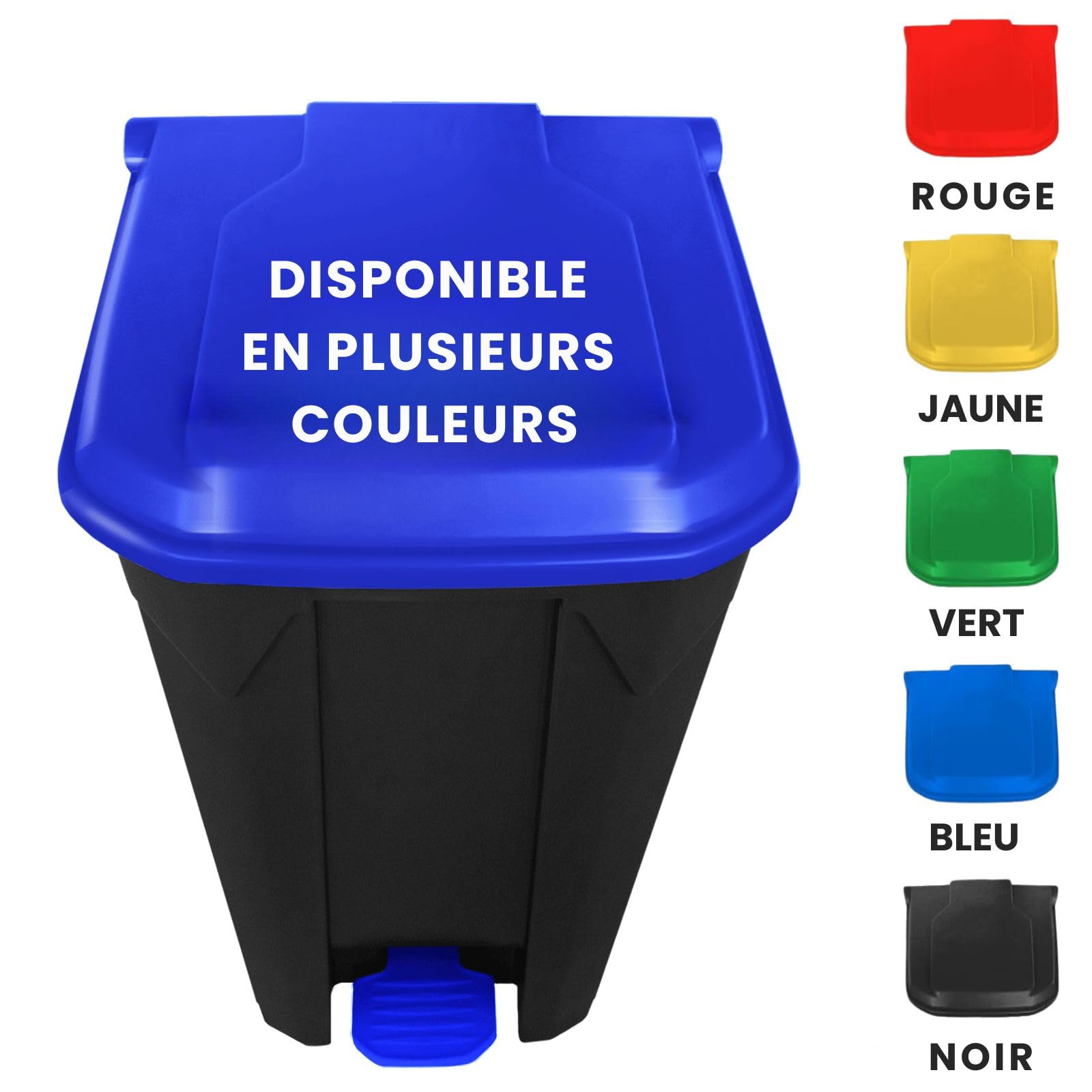 Poubelle Casa Pura 80 L Bleu à Pédale Step On avec Couvercle