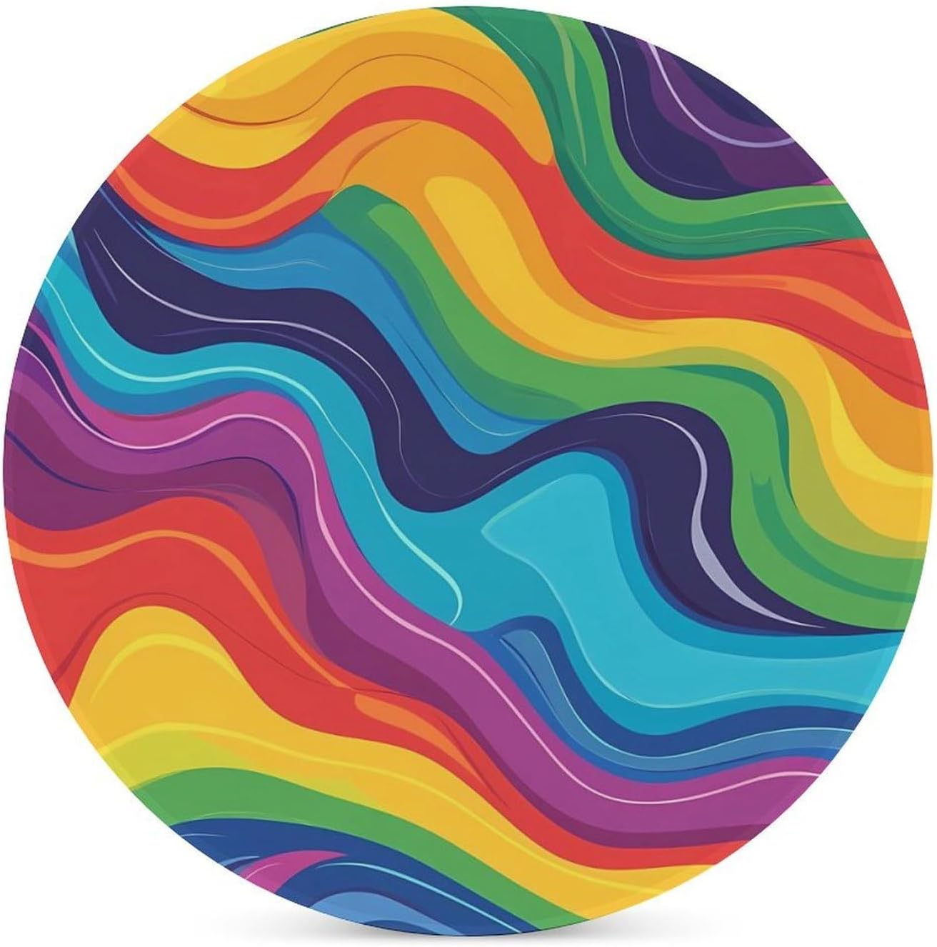 LGBT Rainbow Round Ceramic Coasters Print Drinks Absorbent with Cork Base for Home Decor Gifts 4 Inch