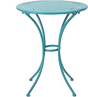 Vista 5 de Christopher Knight Home Lourdes Iron Bistro - Juego de 3 piezas, color verde azulado mate