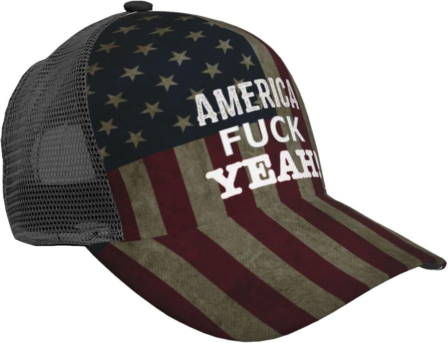 America Fuck Yeah Baseball Cap Breathable Adjustable Caps Sports Outdoor Trucker Caps Black