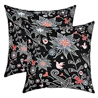 richhome Set di 2 federe per cuscini quadrate con disegno a mano arcobaleno, per divano, sole, luna, acquerello, fiori selvatici, foglie, 55,9 x 55,9 cm, in tinta unita, geometria e cristallo