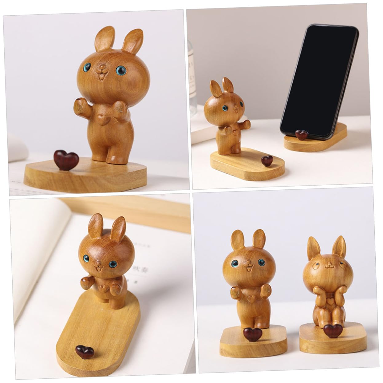 HEMOTON 3pièces Support De Téléphone Forme De Lapin Support Smartphone Portable Adorable pour Smartphone Et Tablette Décoration Pratique Et Créative pour Votre Espace De Travail