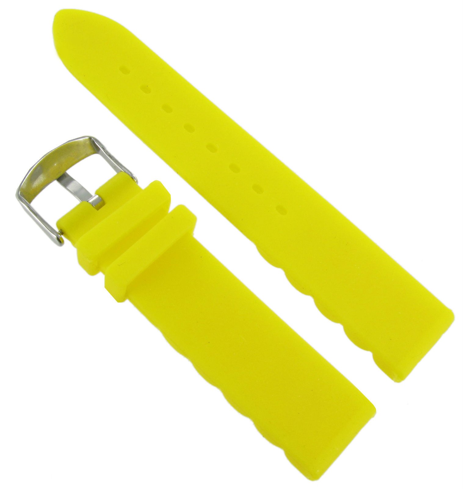 Milano 18mm Trendy Silicone Yellow Waterproof Replacement Watch Band Strap