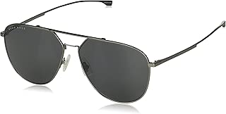 BOSS by Hugo Boss Men's Boss 0994/f/s Aviator Sunglasses, Smoke Grey Black, 63 mm