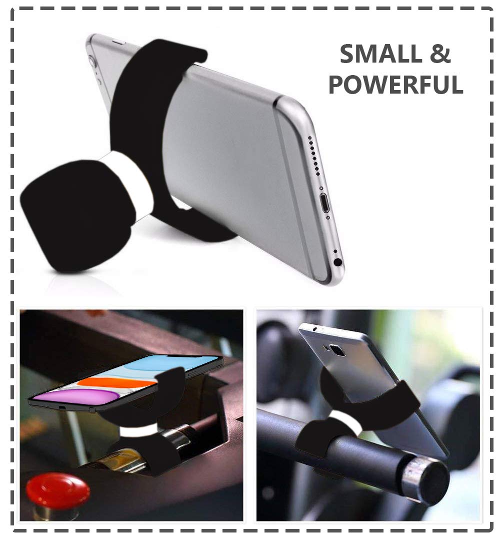 Uchwyt mobilny Uniwersalny rower treningowy do smartfonów do 7,5" Wyświetlacz Mobilny uchwyt rowerowy Spinning Eliptyczny uchwyt na telefon komórkowy uchwyt na pasek do biegania czarny