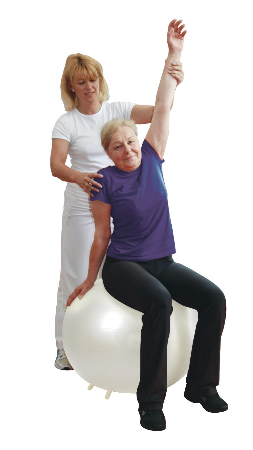 GYMNIC Sit'n'Gym Perla Ballon d'assise Gonflable Ø 55 cm avec Pieds antidérapants, Couleur Blanc Perle, siège Ergonomique Anti-éclatement