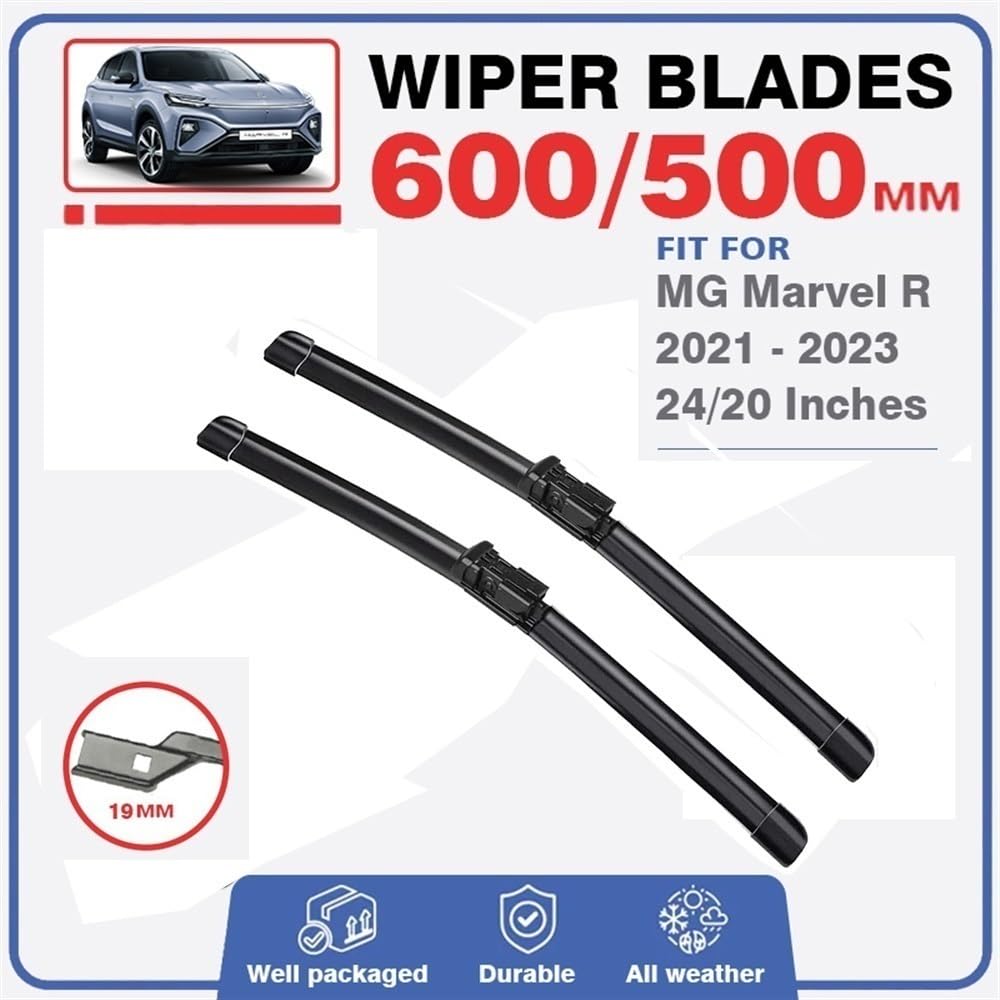 Tergicristallo Anteriore, Set di spazzole tergicristallo per MG Marvel R 2021D 2022 2023, lunotto Posteriore di Lusso, spazzole per Parabrezza, Accessori per Auto, ricariche in Gomma,