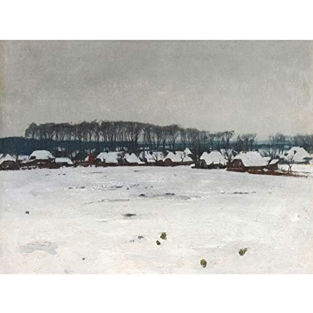 Artery8 Van Ruisdael Winter Landscape Snow Trees Painting Art Print Canvas Premium Wall Decor Poster Mural