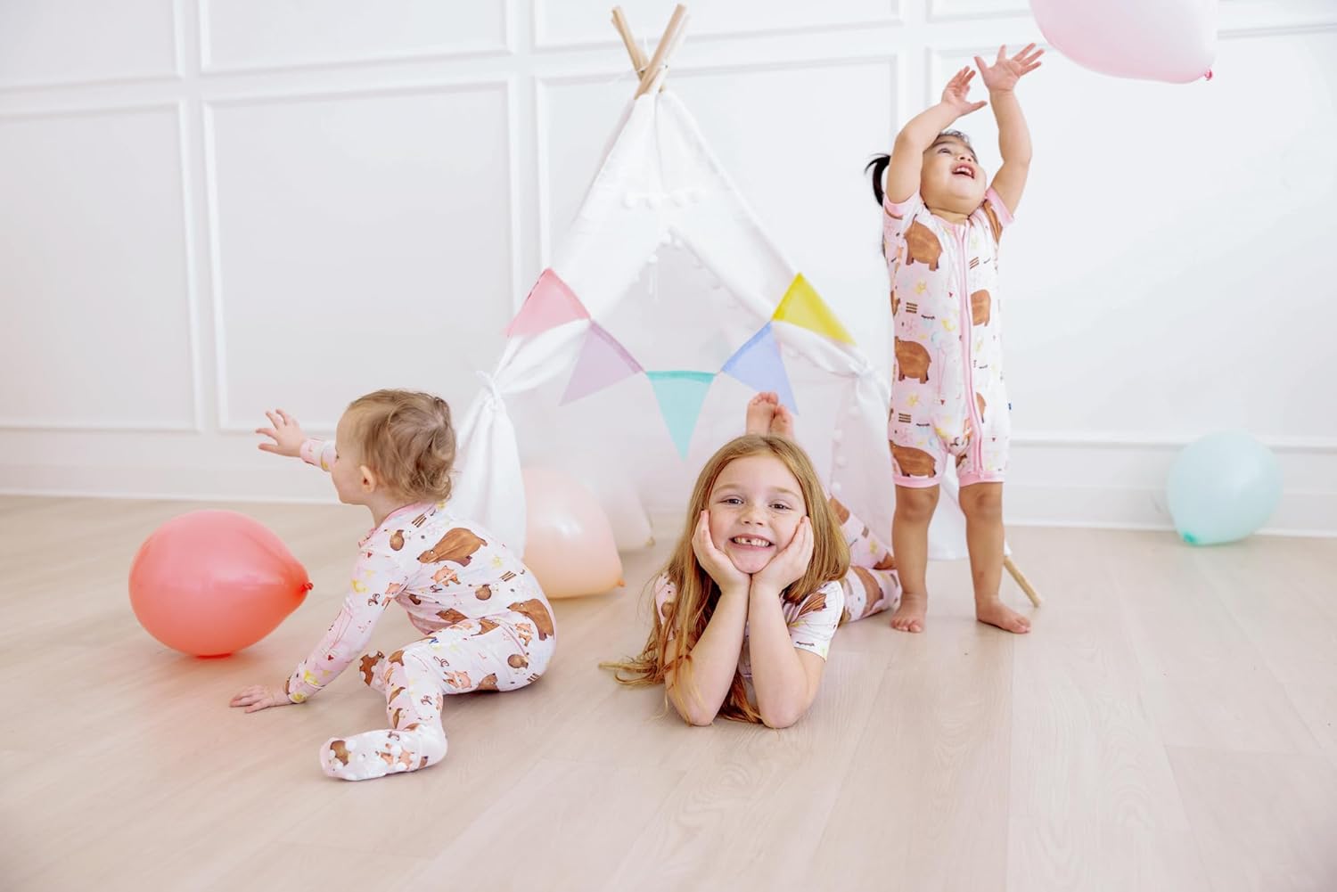 KicKee Print Short Sleeve Pajama Set – Stretchy Viscose from Bamboo Sleepwear for Toddlers and Kids - Image 3