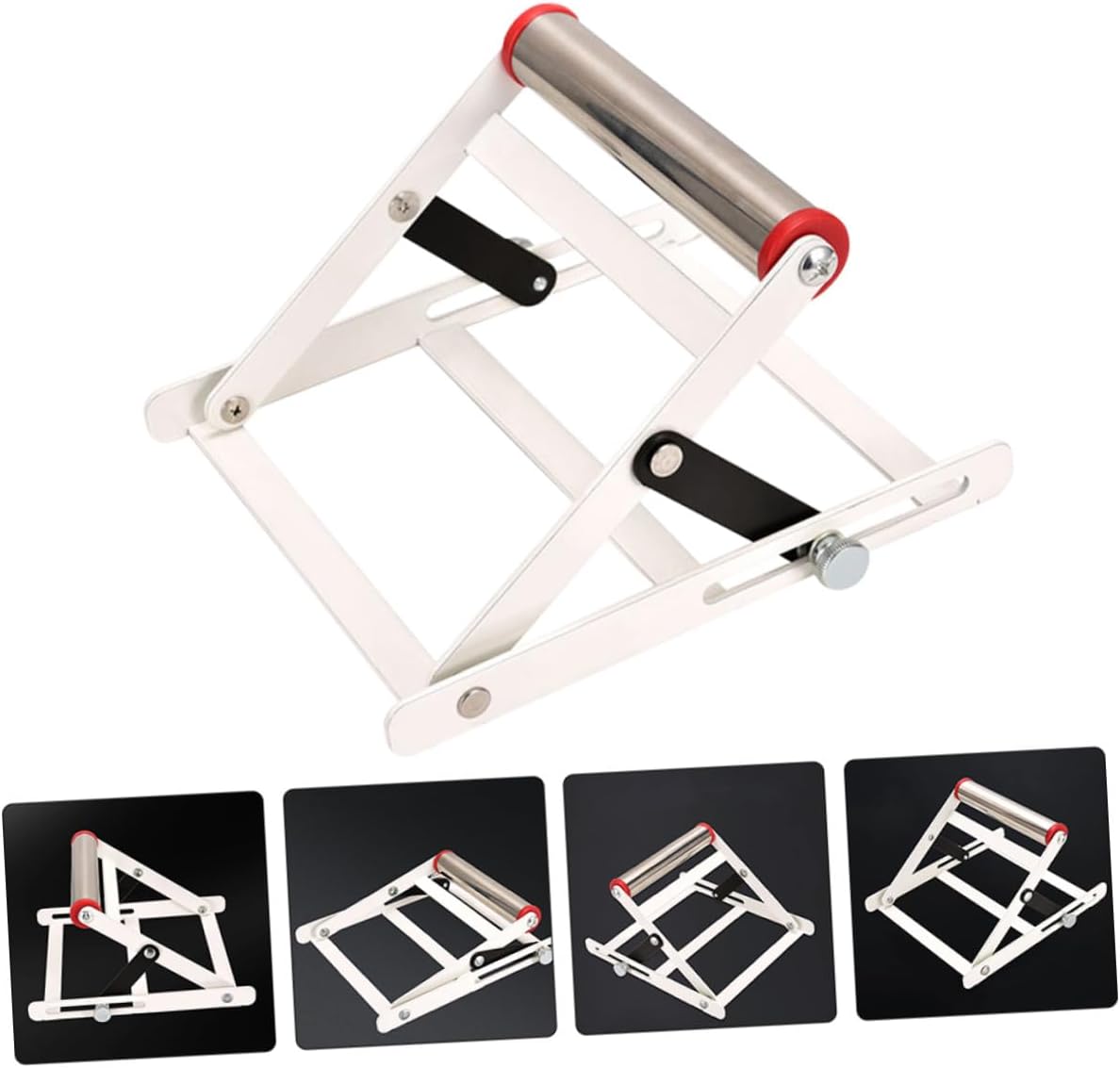 Adjustable Metal Trimmer Support Stand with Anti-slip Teeth, Cutting Machine Material Holder for Workshop and Industrial Use, Portable Rolling Miter Saw Stand