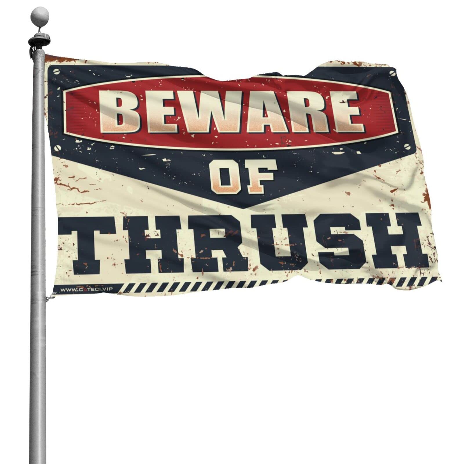 Drapeau Beware of Thrush Abipuir pour cacher un mur de dortoir