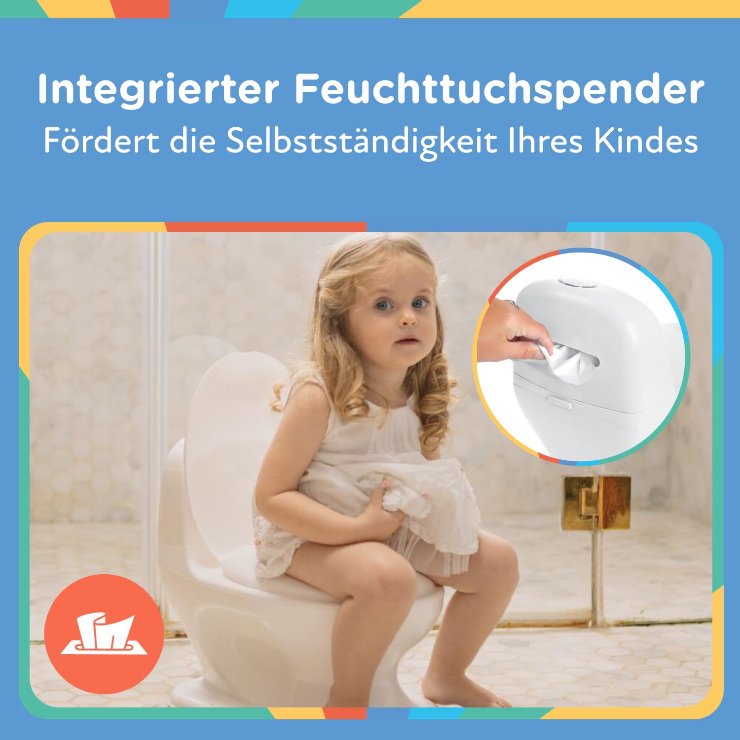 Nuby - My Real Potty - Baby-Töpfchen für Töpfchentraining – Töpfchen für Kinder mit Spülgeräusch & Batterien Inklusive – Kindertoilette ab 18 Monaten – Realistisches Baby WC Zum Üben – Weiss