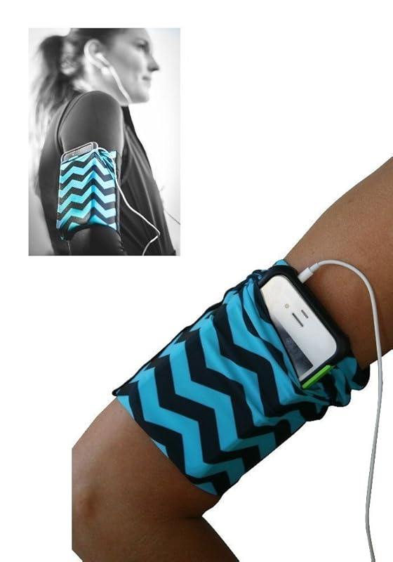Blue Chevron Cell Phone Armband Handmade Products
