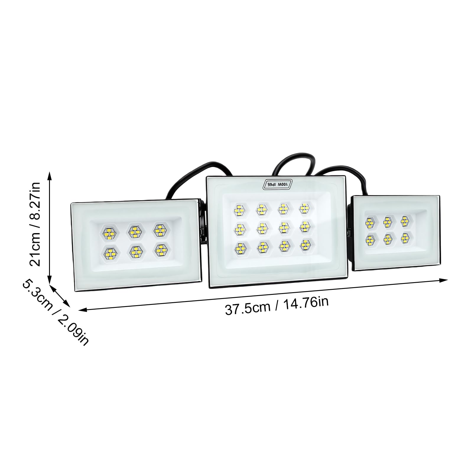 AMONIDA Reflektory LED na Zewnątrz 100 W 3 Głowice ściemnialne Indukcyjne