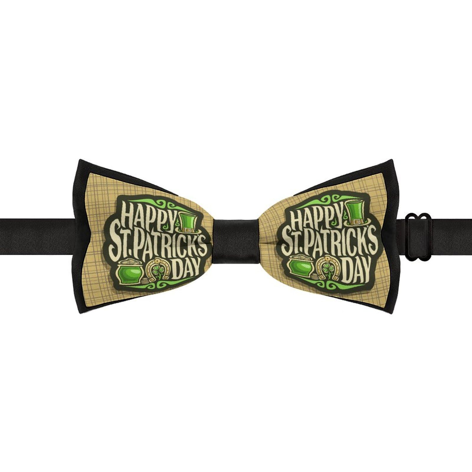 GoasNei Happy St. Patrick's Day 2023 Bow Tie for Men Adjustable Necktie Funny Tie Neck Ties for Weddings Party
