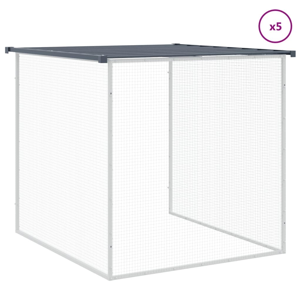 Jaula para pollos con techo antracita, 603 x 98 x 90 cm, acero galvanizado, jaula para gallinas, gallinas, conejos, gansos, palomas y codornices